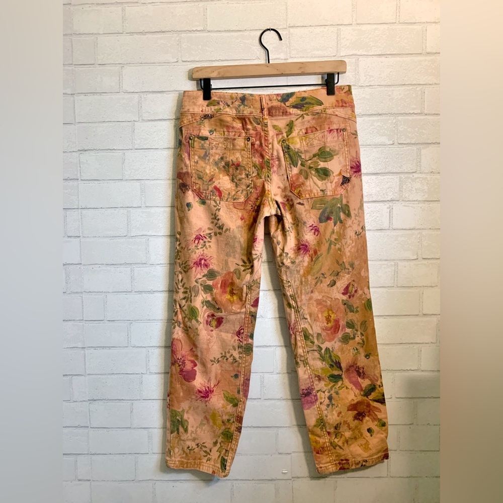 Anthropologie Pilcro The Wanderer Low-Rise Pants Peach Floral Pattern 28 - Picture 5 of 8
